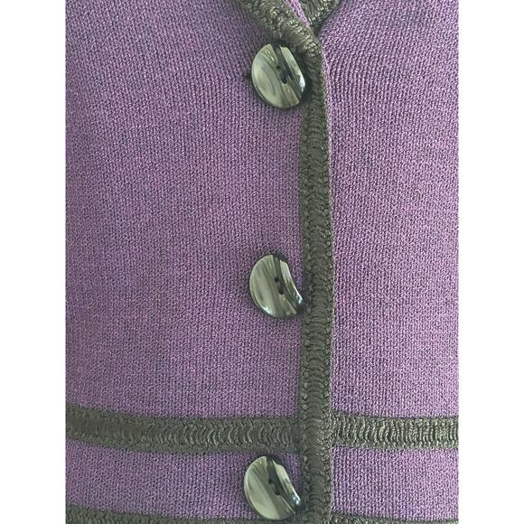 J.S.S knitwear suit small purple 3pcs pants tank jacket wool / viscous classic - Picture 3 of 16